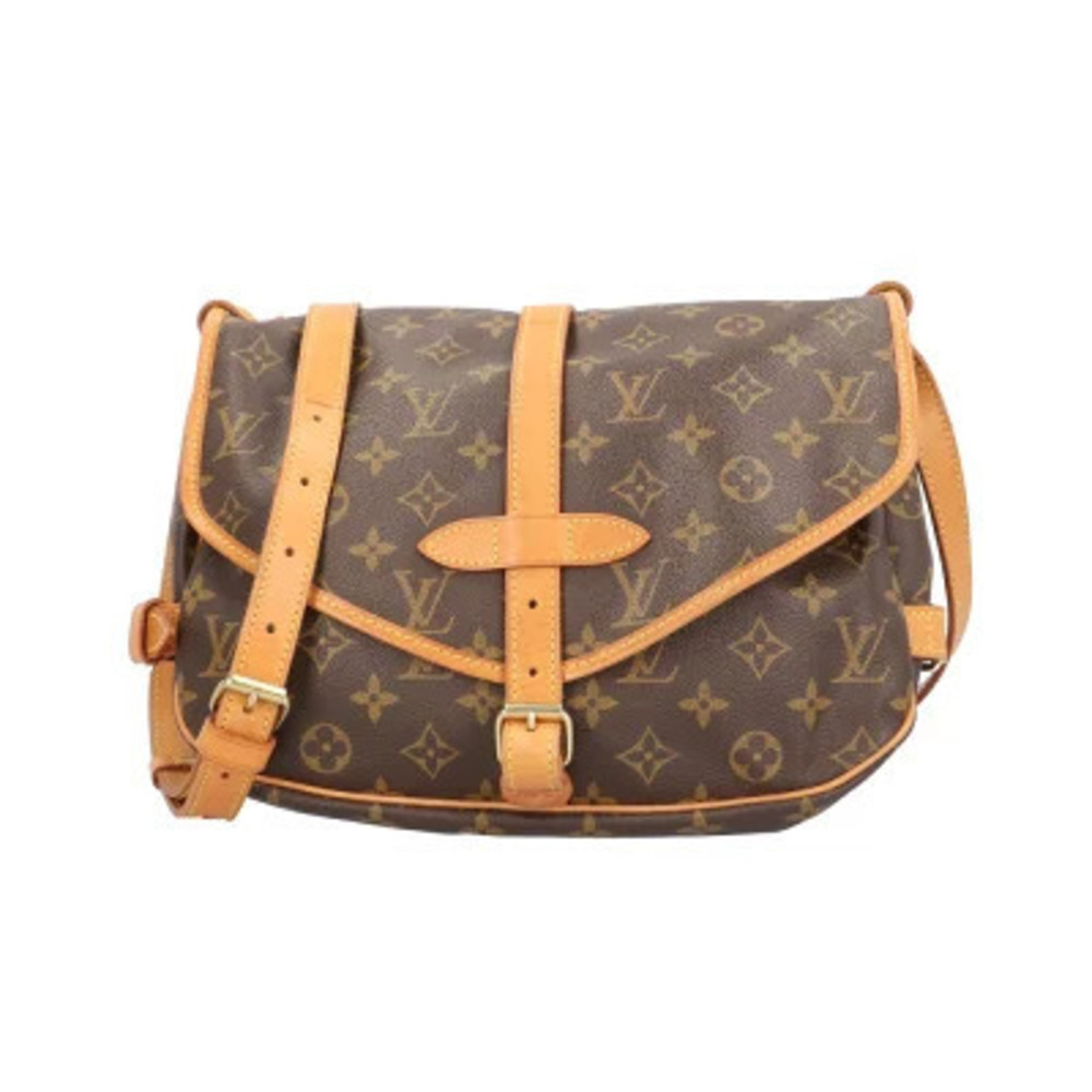 Louis Vuitton Saumur Monogram Shoulder Bag Canvas Brown